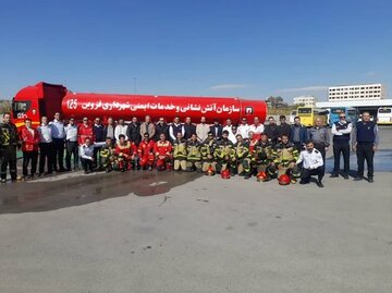 برگزاری رزمایش آمادگی بحران با محوریت آتشسوزی در قزوین
