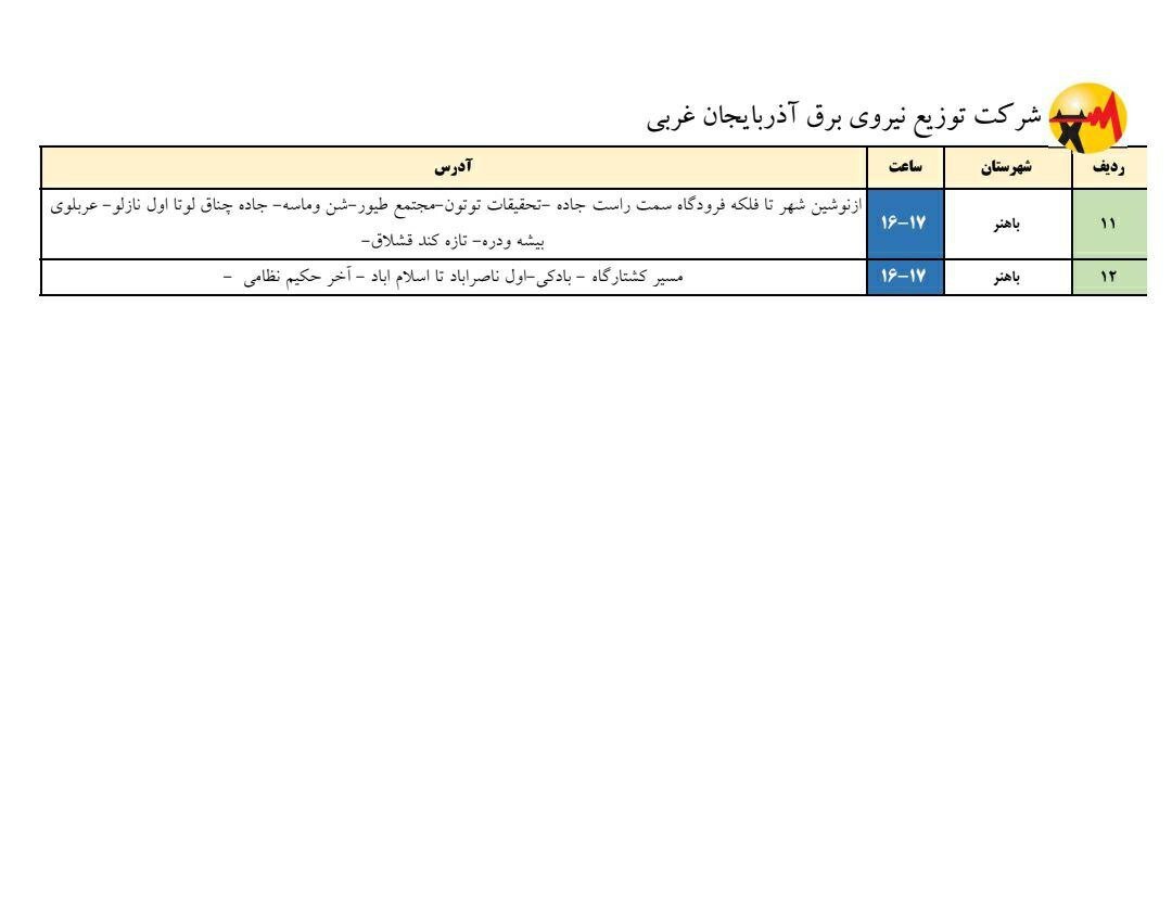 آغاز خاموشی‌های سراسری برق در استان آذربایجان‌غربی