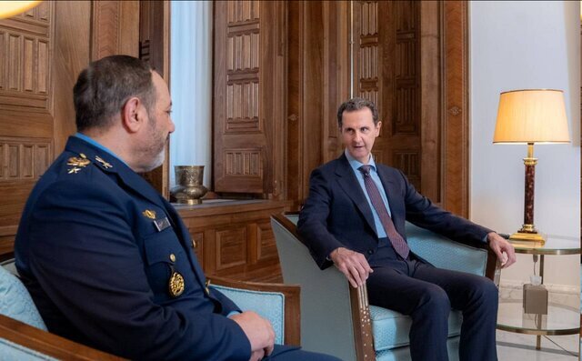 عکسی از دیدار وزیر دفاع ایران با بشار اسد