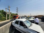 تصادف زنجیره‌ای تردد در این بزرگراه تهران را سخت کرد