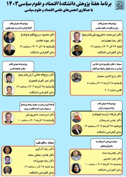 برنامه‌های هفته پژوهش با حضور ۱۷ استاد دانشگاه از جمله سریع القلم و جواد اطاعت