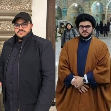 عکس | عمامه گذاری جالب توجه فرزند شهید نصرالله