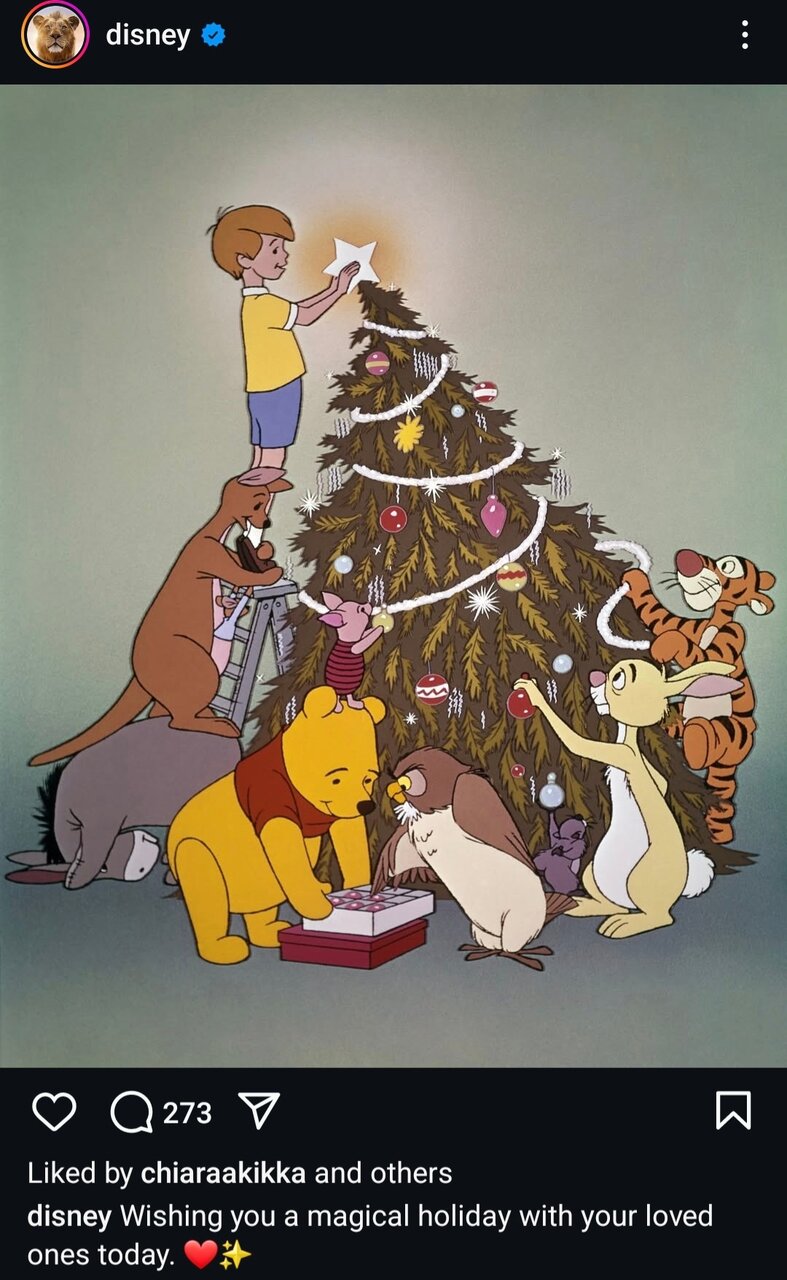 عکس کریسمسی والت دیزنی