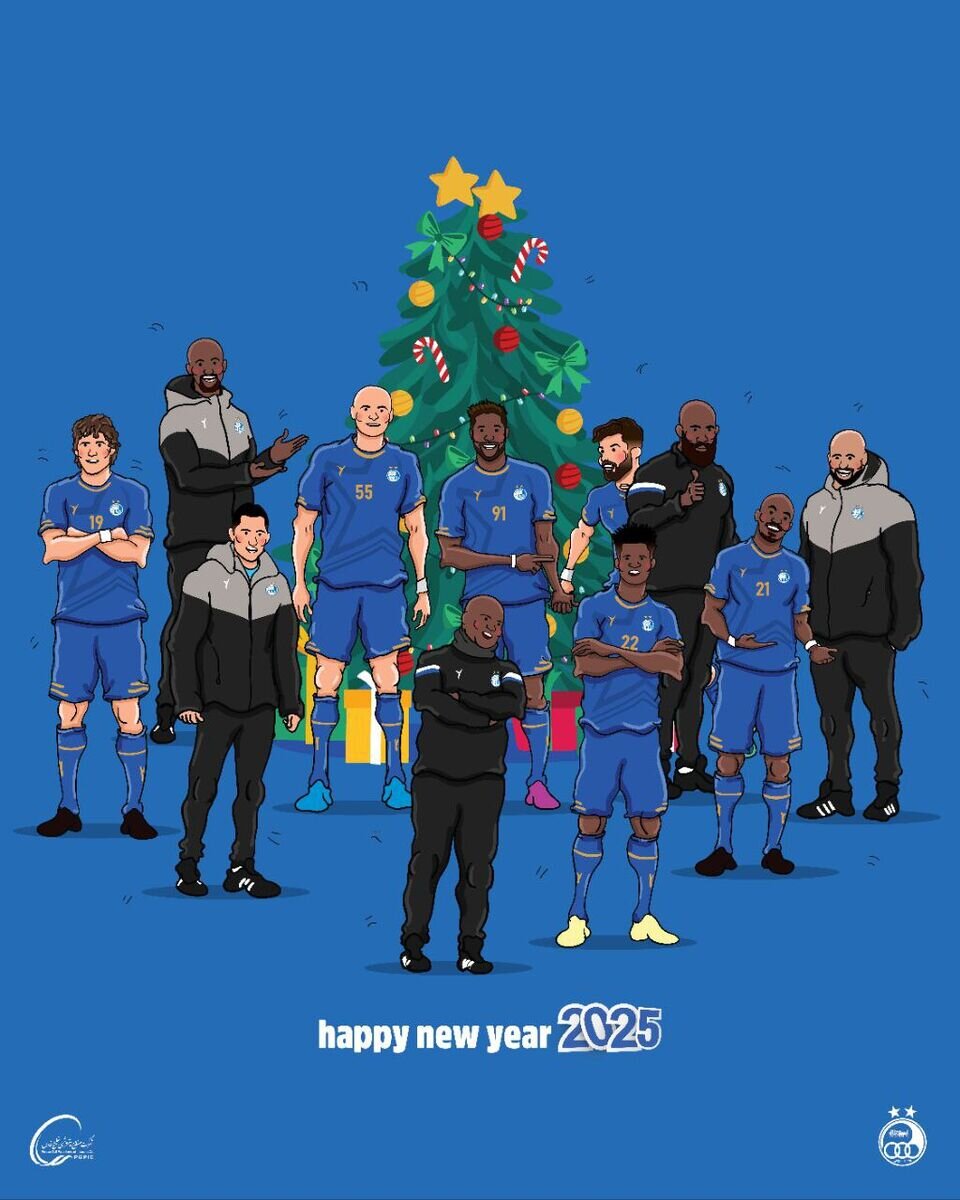 عکس | استقلالیها پای درخت کریسمس