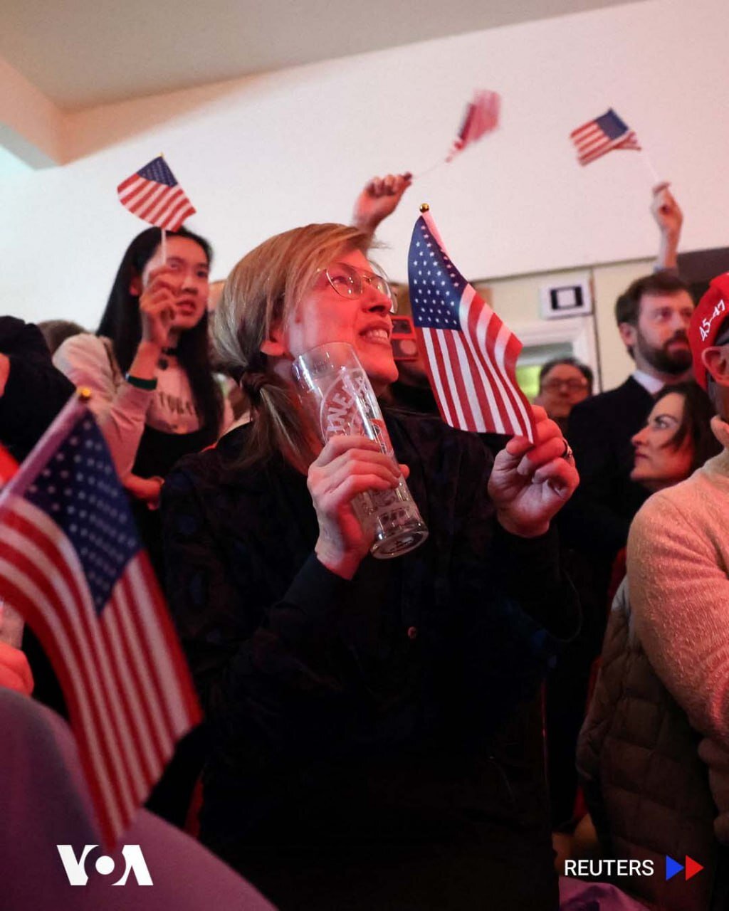شادی طرفداران ترامپ در جشن تحلیف او
