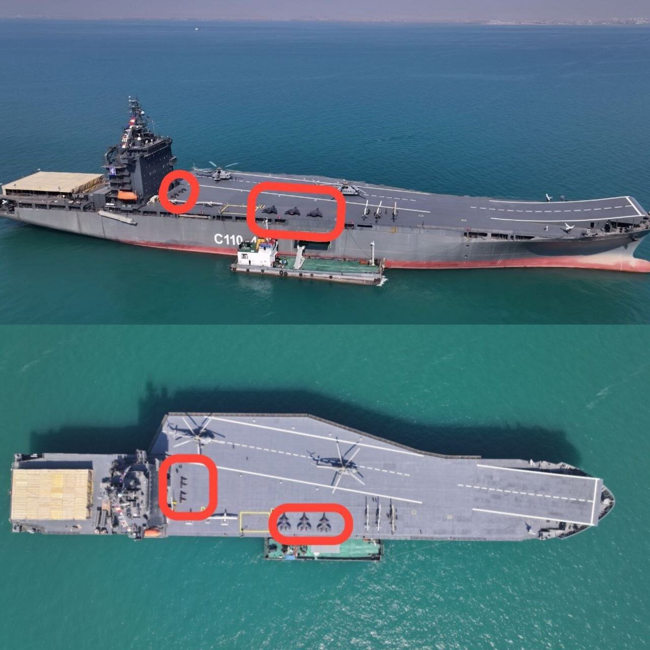 پهپاد پنهانکار جدید ایران روی ناو پهپادبر دیده شد / عکس