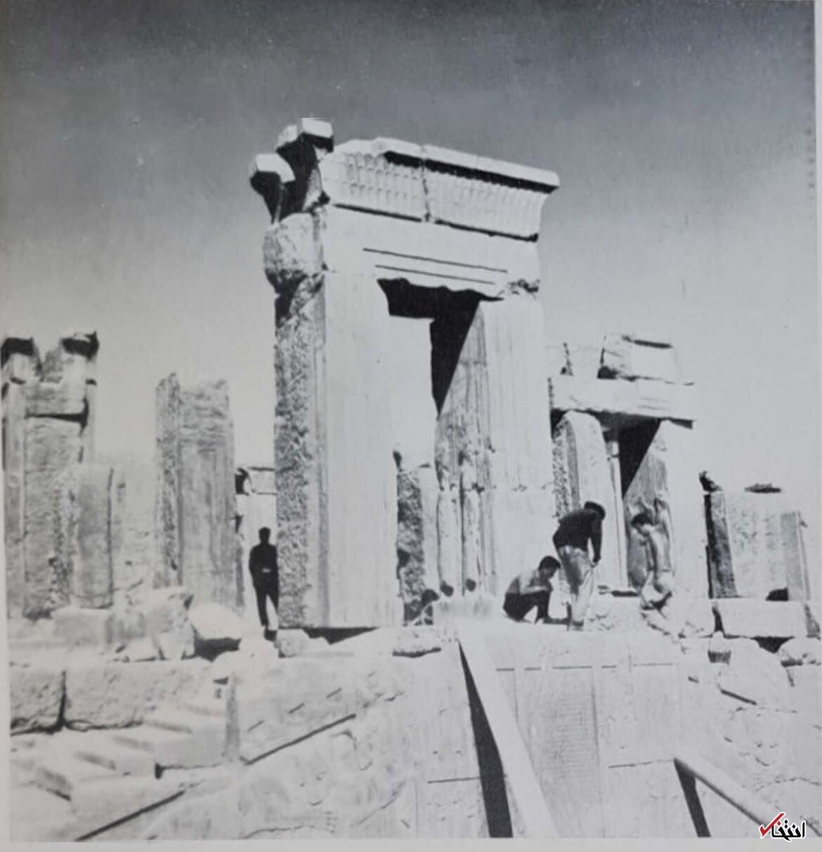 عکس/ مرمت تختجمشید توسط گروه ایتالیایی