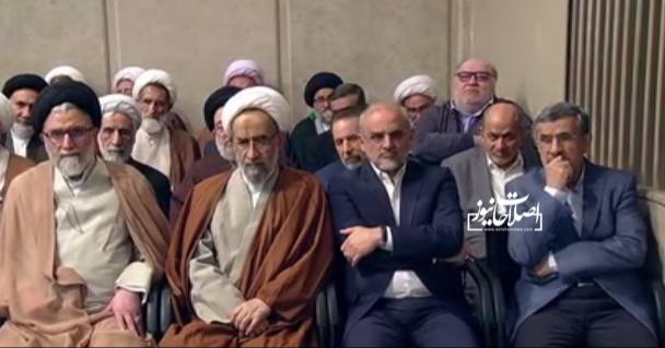 حضور احمدینژاد در کنار دو وزیر اطلاعات در دیدار با رهبر انقلاب + عکس