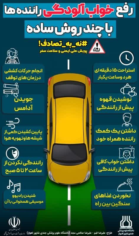 اینفوگرافیک | رفع خواب آلودگی رانندهها با چند روش ساده