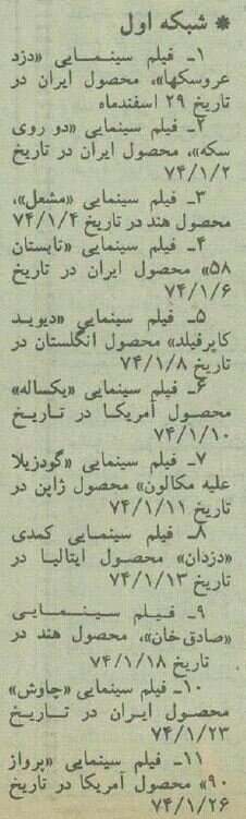 نوروز ۷۴ تلویزیون چه برنامههایی پخش میکرد