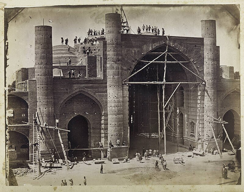 عکس/ سفر به عصر قاجار؛ مسجد سپهسالار در حال ساخت