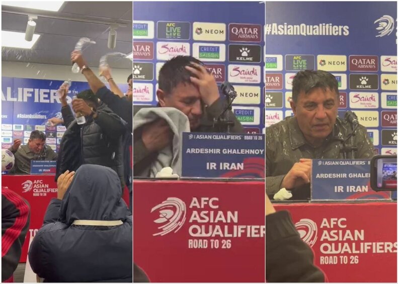 عکس| شوخی سنگین بازیکنان تیم ملی با قلعهنویی/ امیر خیسِ خیس شد