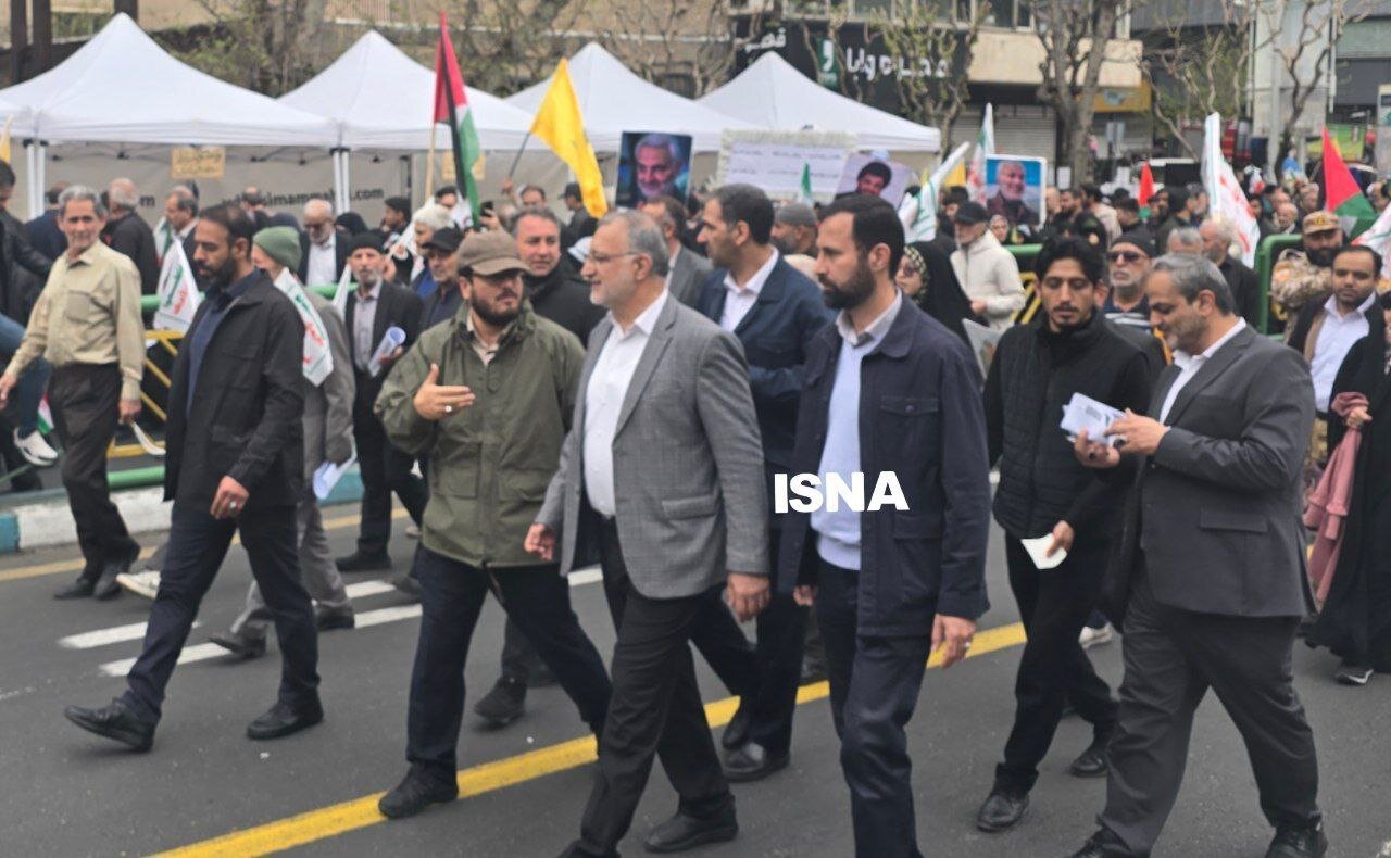 تصاویر دو وزیر دولت در راهپیمایی روز قدس / زاکانی هم به جمعیت پیوست 5