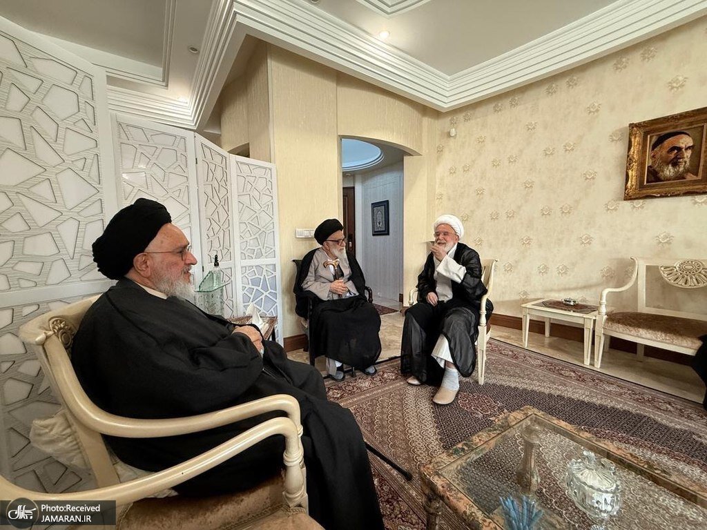 تصاویری از مهمان جدید مهدی کروبی بعد از رفع حصر / مصطفی محقق داماد و برادرش به دیدار شیخ رفتند 5