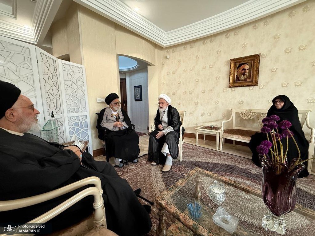تصاویری از مهمان جدید مهدی کروبی بعد از رفع حصر / مصطفی محقق داماد و برادرش به دیدار شیخ رفتند 3