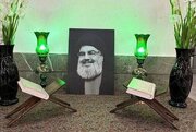 عکس | گلباران مزار شهید سیدحسن نصرالله در روز عید فطر