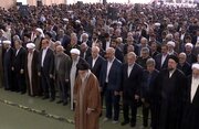 ببینید | تصاویری از صف اول مراسم اقامه نماز عید سعید فطر به امامت رهبر انقلاب