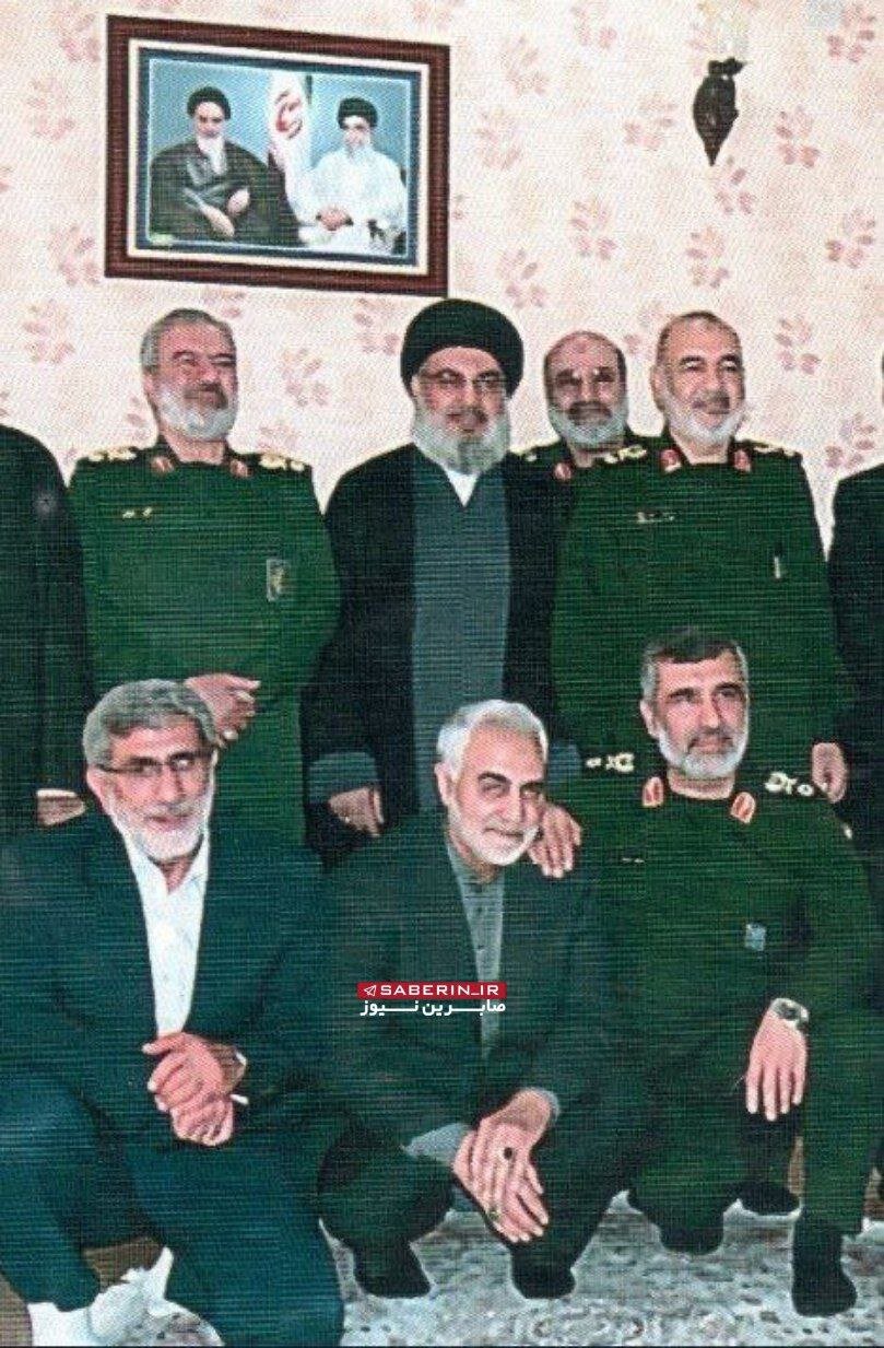 عکس | جمعی از فرماندهان سپاه پاسداران در کنار سید حسن نصرالله