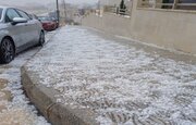 ببینید | بارش شدید تگرگ و باران در زنجان