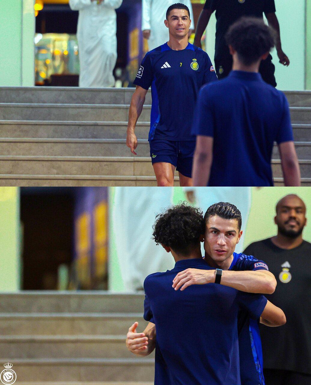 عکس | واکنش رونالدو به درخشش پسرش با لباس النصر