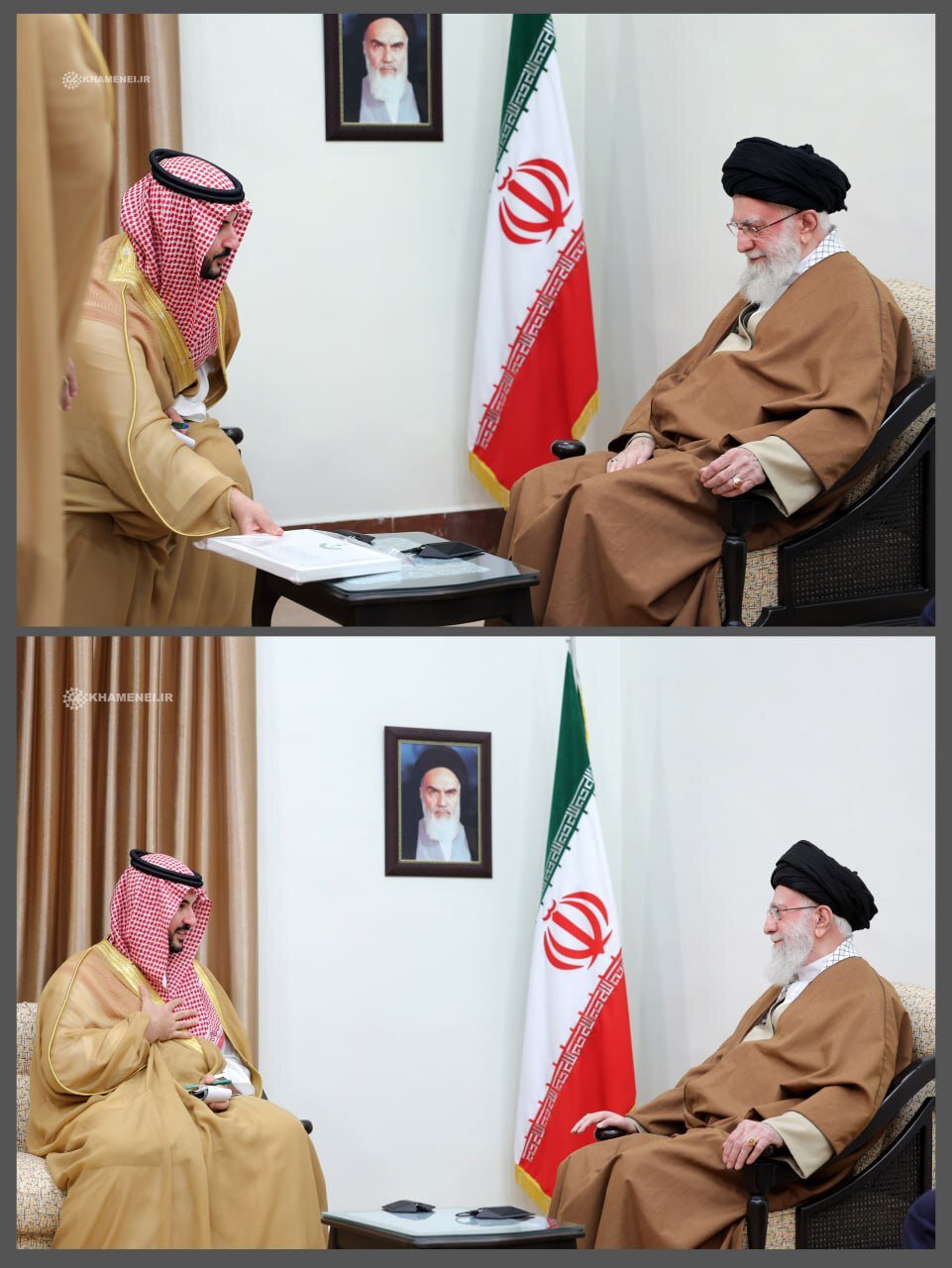 دیدار وزیر دفاع عربستان با رهبر انقلاب؛ پیام ملک سلمان انتقال یافت/عکس