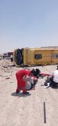 تصادف تریلی و اتوبوس در محور کهورستان/ ۴ آمبولانس و بالگرد امداد و نجات به محل حادثه اعزام شدند