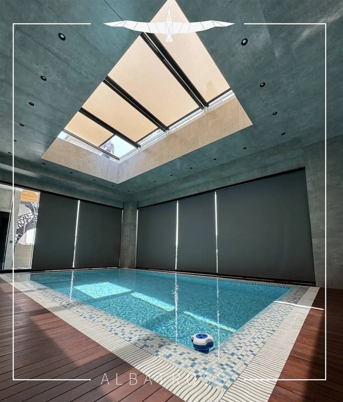 باسقف متحرک برقی استخر، در تمام فصول از استخر خود لذت ببرید؛ آلباتروس