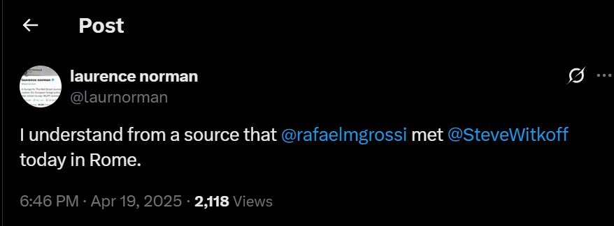 گروسی با ویتکاف دیدار کرده است