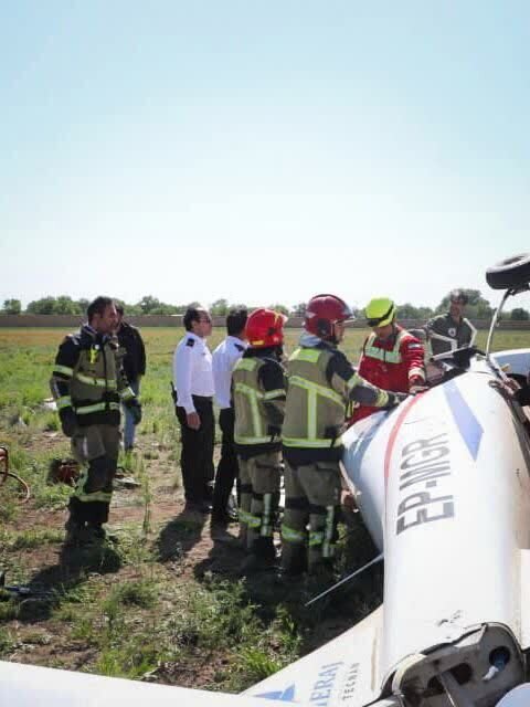 سقوط هواپیما در قزوین/ عکس