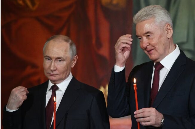 تصاویری از حضور پوتین در مراسم عید پاک