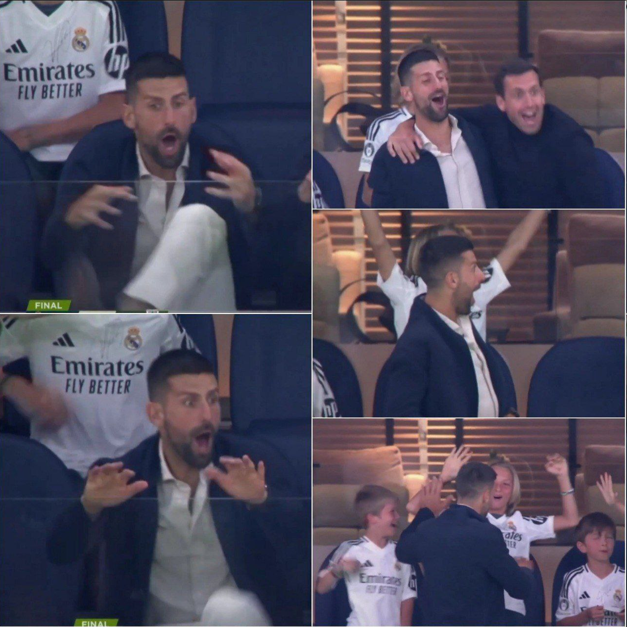 عکس| واکنش جالب خانواده جوکوویچ به سوپرگل رئال مادرید