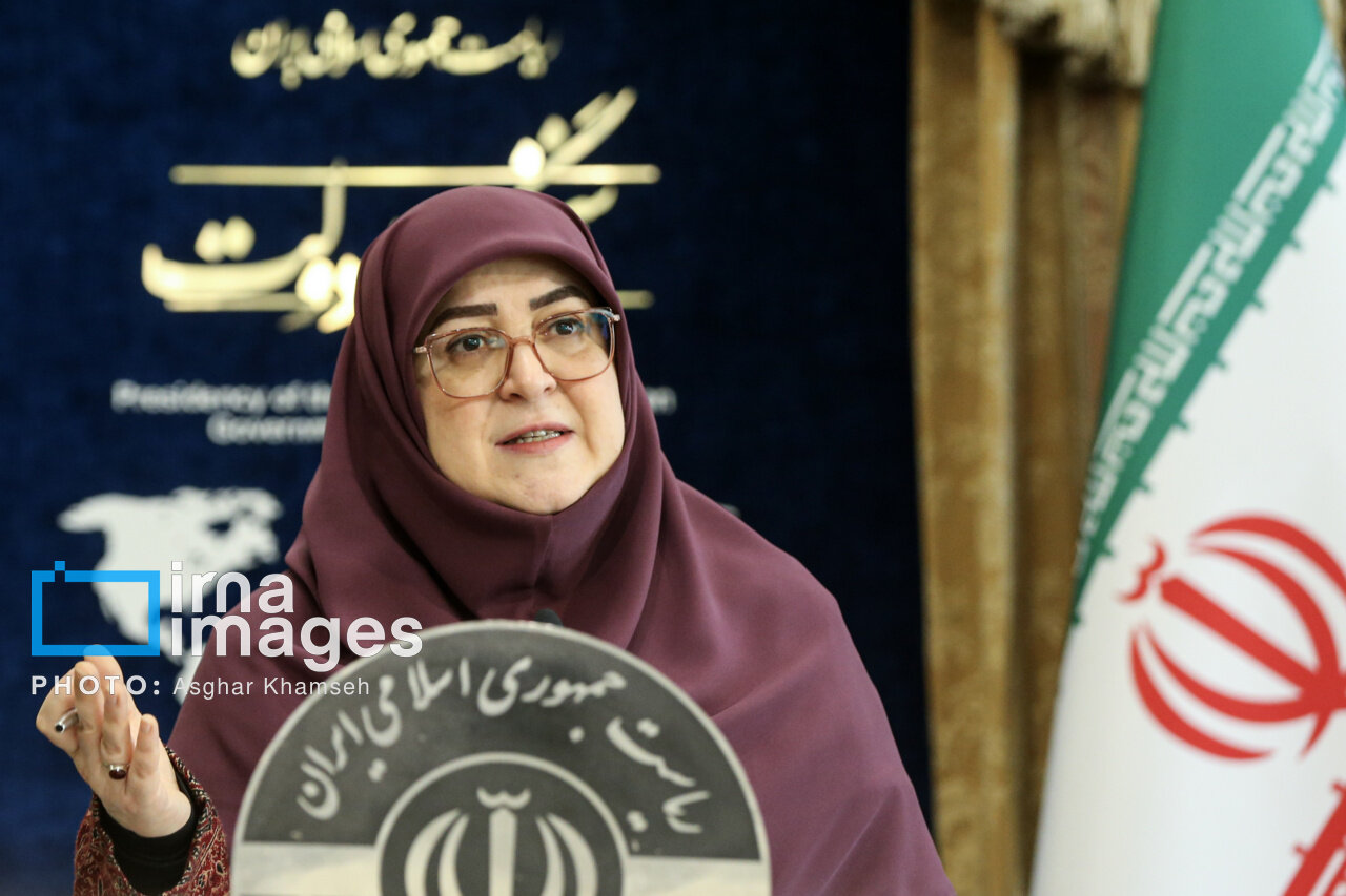 ژستهای جالب خانم سخنگو در نشست خبری