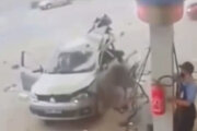 ببینید | لحظه انفجار مهیب یک خودرو در جایگاه پمپ گاز CNG