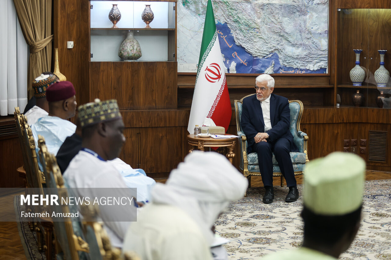 وزیر نفت نیجر با لباس سنتی به دیدار عارف رفت+عکس