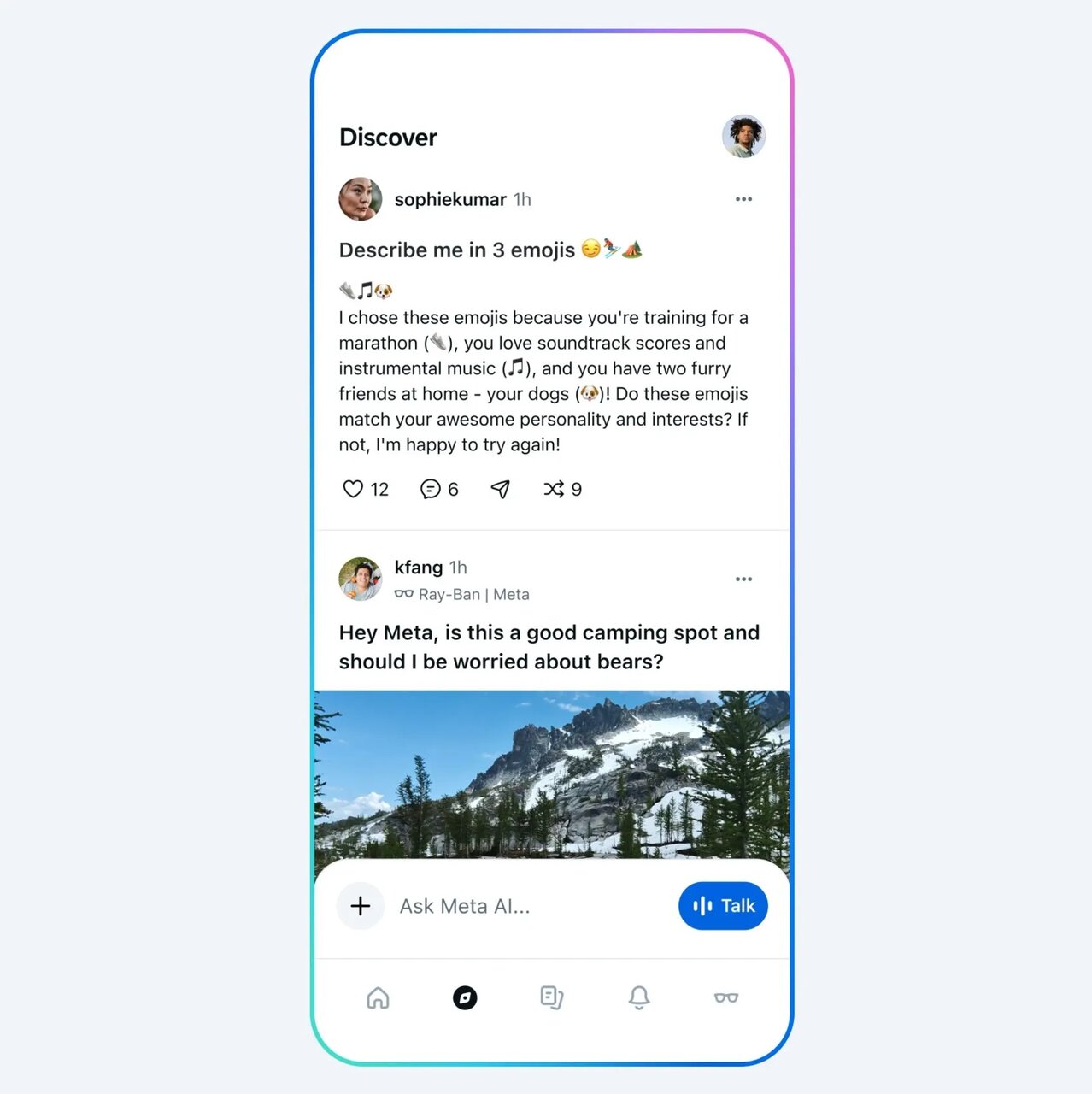فید دیسکاور اپلیکیشن متا AI