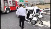 ببینید | تصادف صبح امروز در بزرگراه شهید خرازی تهران با یک کشته و یک مجروح