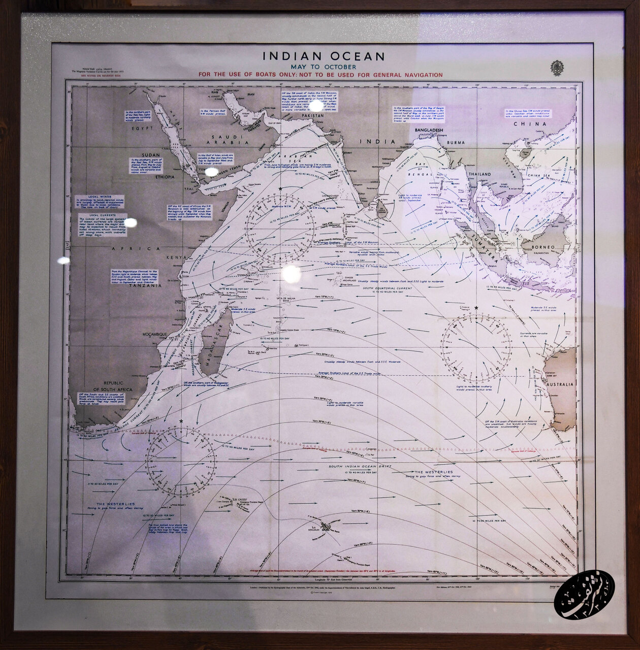 نقشه قدیمی از خلیج پارس در راهنمای کشتیرانی بریتانیا را ببینید