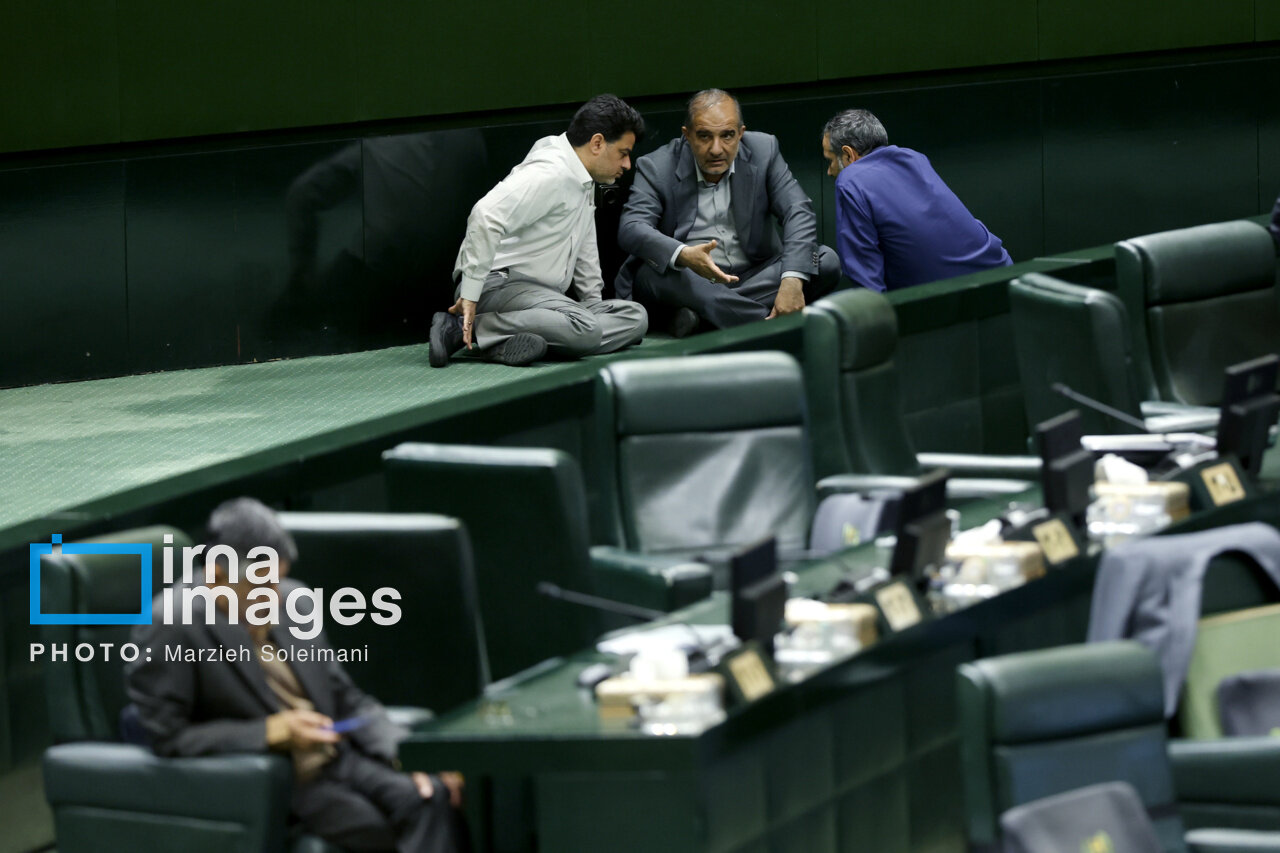 تصاویری گفتگوهای صمیمانه نمایندگان مجلس با یکدیگر