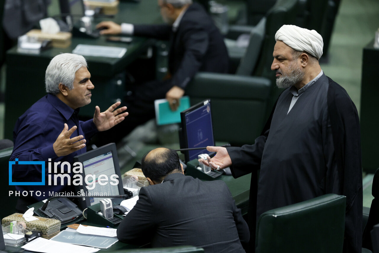 تصاویری گفتگوهای صمیمانه نمایندگان مجلس با یکدیگر