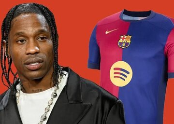 عکس| رونمایی بارسا از پیراهن ویژه الکلاسیکو با لوگوی تراویس اسکات عکس| رونمایی بارسا از پیراهن ویژه الکلاسیکو با لوگوی تراویس اسکات