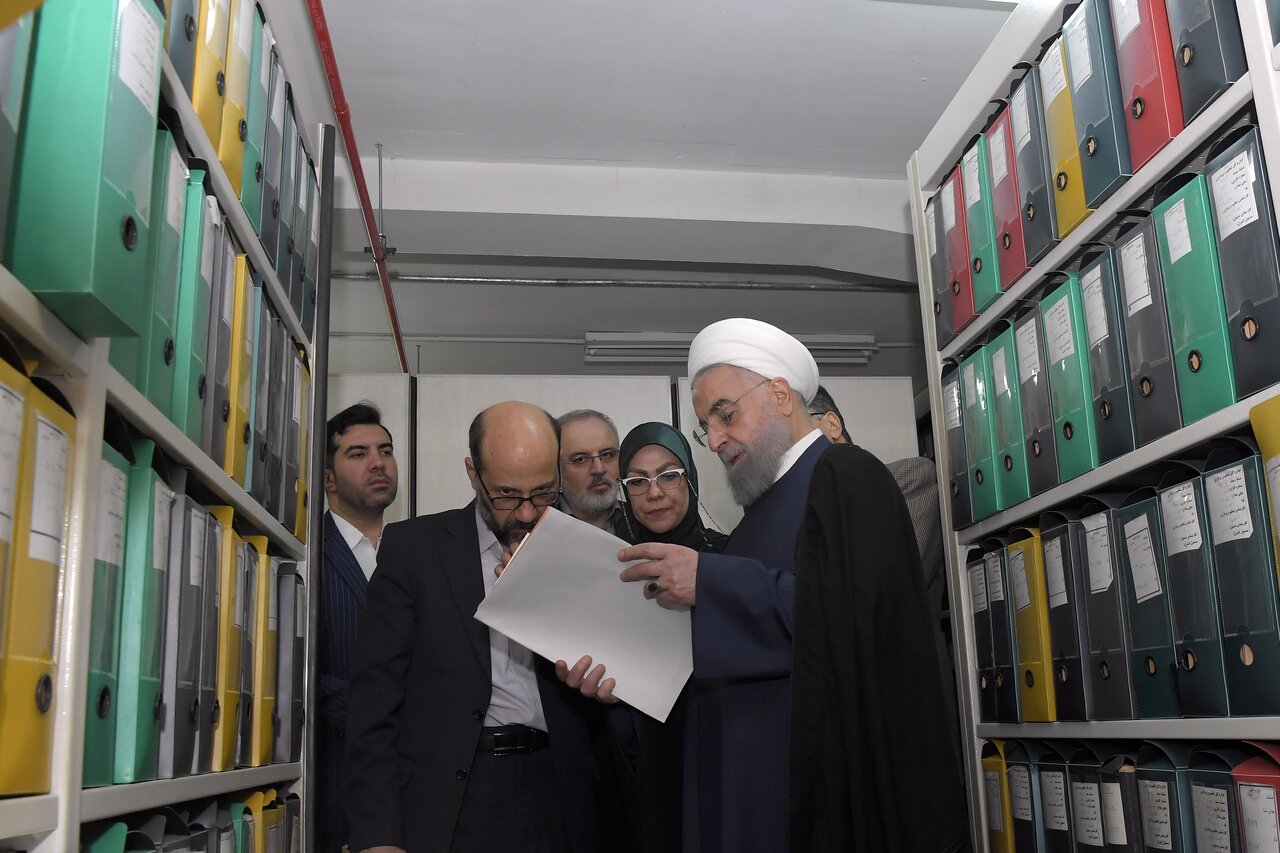تصاویری از بازدید حسن روحانی از سازمان اسناد و کتابخانه ملی ایران