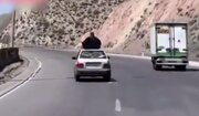 ببینید | حرکت خطرناک زن بدلکار، خودروی همسرش را به پارکینگ فرستاد