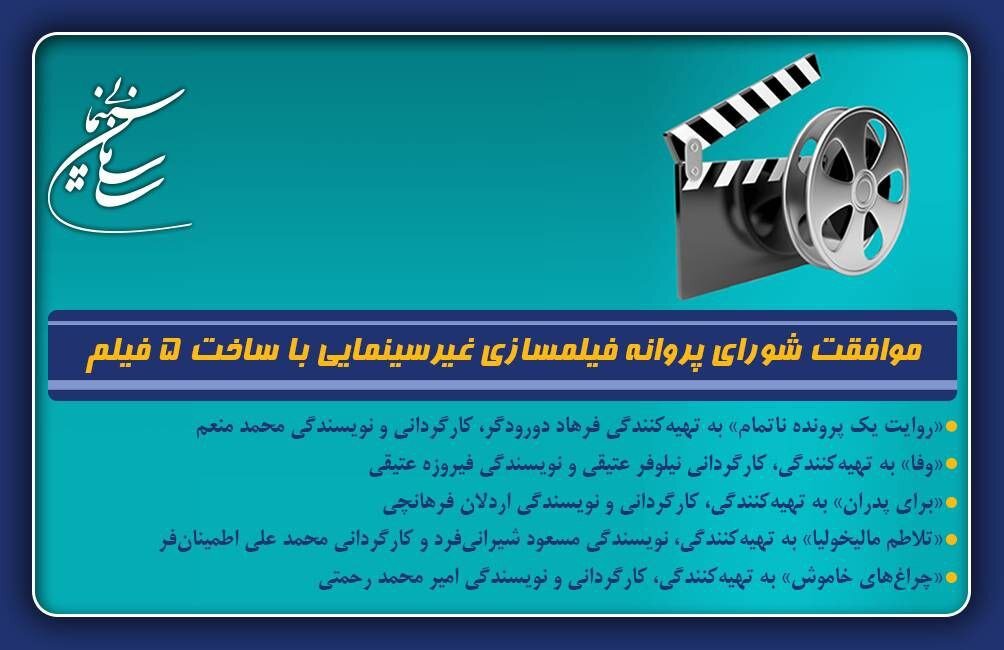 موافقت شورای پروانه فیلمسازی غیرسینمایی با ساخت ۵ فیلم‌نامه