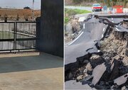 ثبت لحظه ترسناک ترک خوردن زمین هنگام زلزله