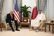 ببینید | تعجب ترامپ زمان ورود به‌ کاخ امیر تمیم محل اقامت امیر قطر