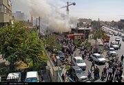 ببینید | آتش‌سوزی طبقه اول یک کارگاه در سه‌راه آذری تهران