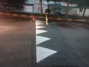 آغاز رنگ‌آمیزی سرعت‌کاه‌ها و موانع ترافیکی در سطح شهر شوش