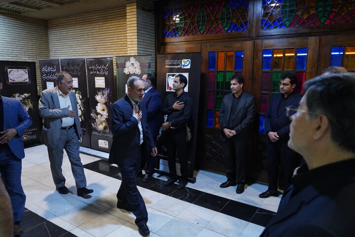 لاریجانی، حسن خمینی، جنتی، هاشمی،  مرعشی، واعظی، جهانگیری و محمدعلی نجفی در یک مراسم