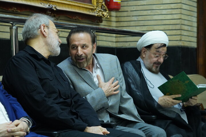 لاریجانی، حسن خمینی، جنتی، هاشمی،  مرعشی، واعظی، جهانگیری و محمدعلی نجفی در یک مراسم