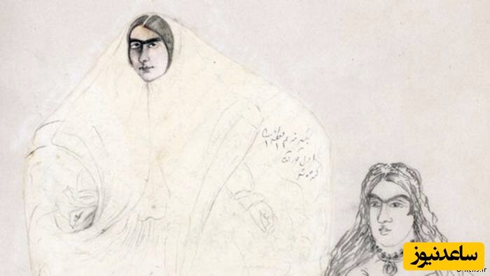 نقاشی ناصرالدین‌شاه از یکی از زن‌هایش